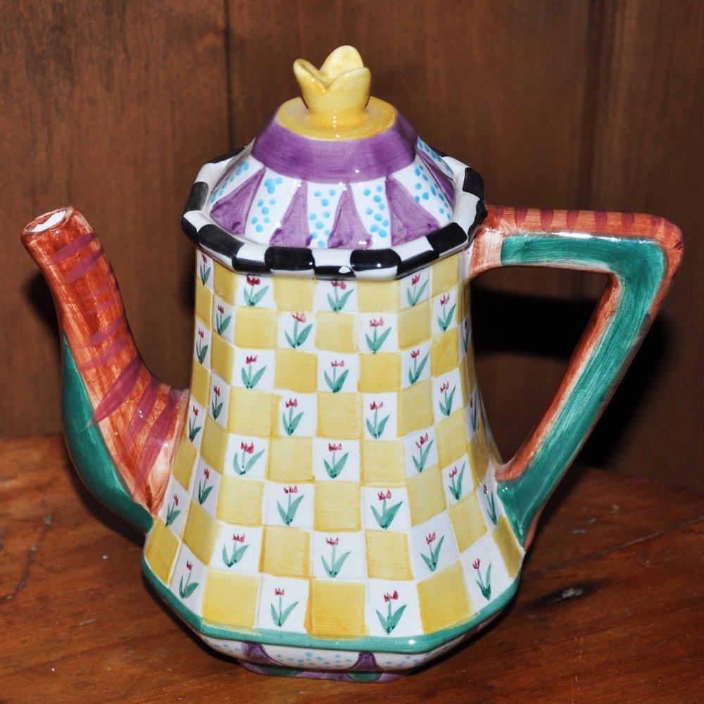 Vintage Bella Casa by Ganz Collectible Whimsical & Colorful Teapot